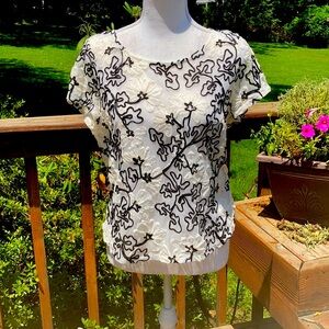 EUC Anthropologie | Meadow Rue Cherry Blossom Sheer Floral Top Cottagecore S